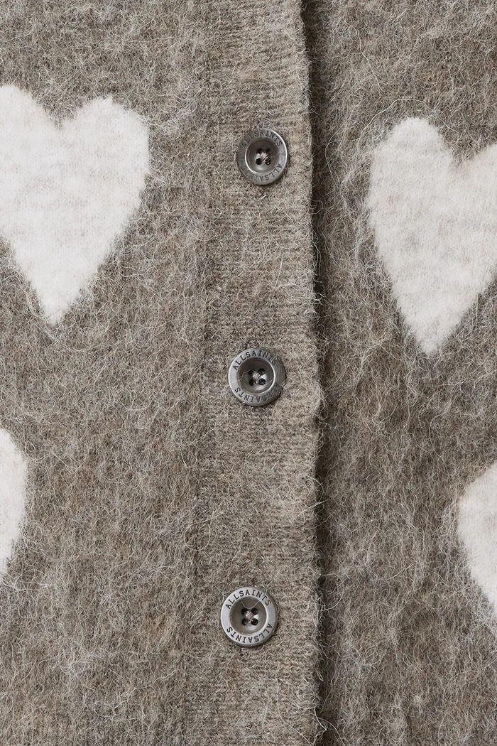 AllSaints Cardigan din lână AMORA W042KC gri SS25