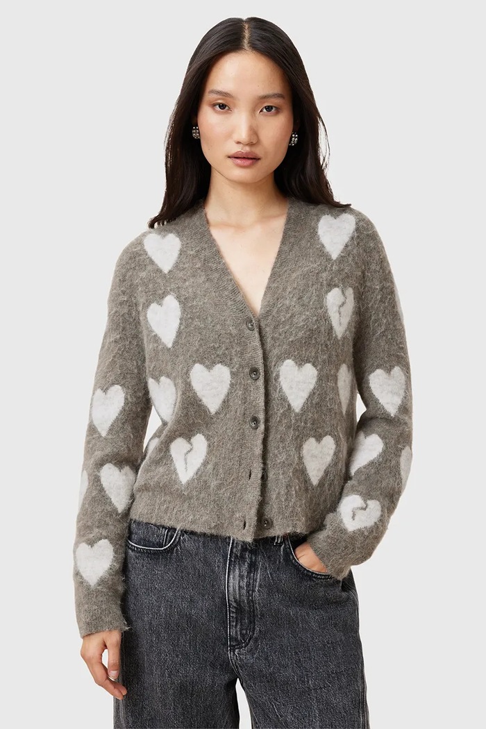 Îmbrăcăminte AllSaints Cardigan din lână AMORA W042KC gri