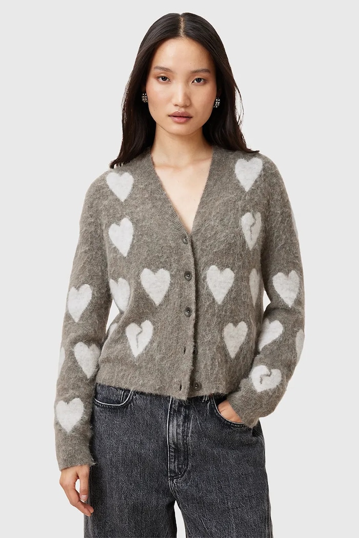 Îmbrăcăminte AllSaints Cardigan din lână AMORA W042KC gri