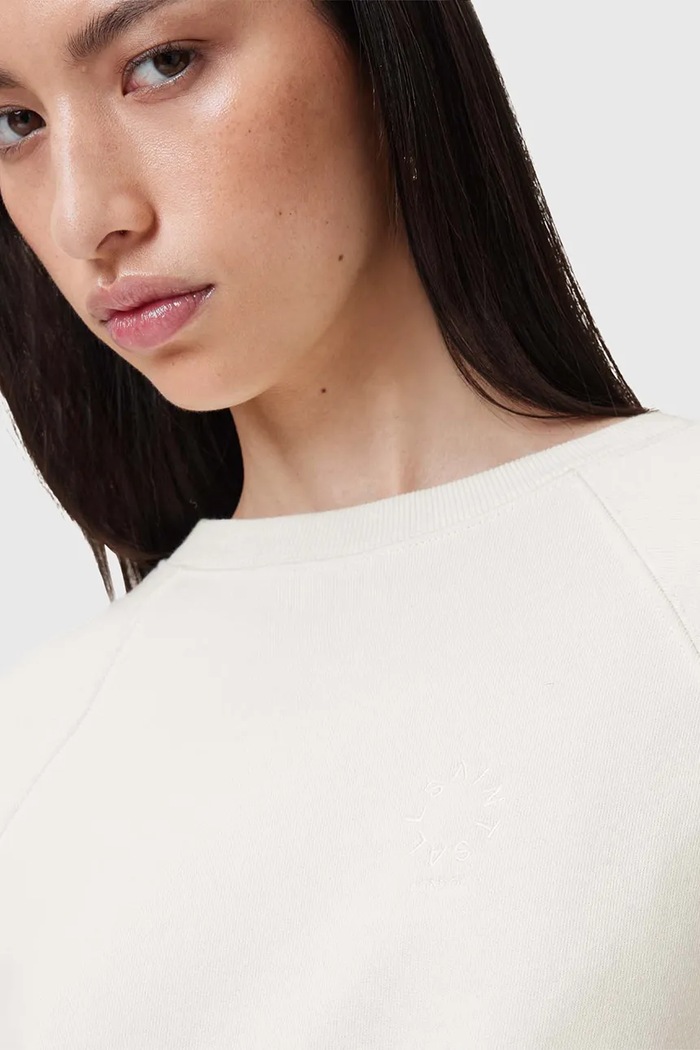 AllSaints pamut melegítőfelső DANI W080JC bézs SS25