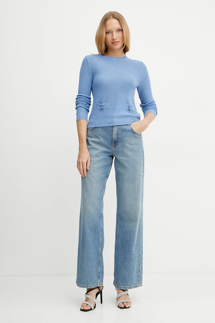 Morgan sweter MSUNI MSUNI niebieski SS25