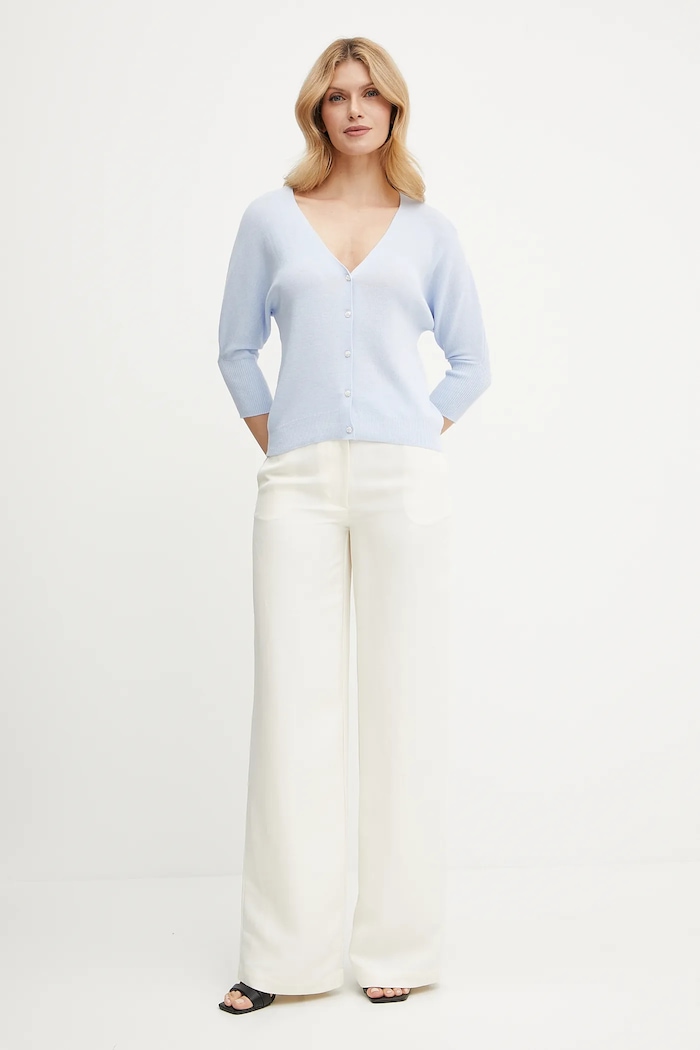 Morgan Cardigan pentru femei cu lână MBATSI MBATSI albastru SS26