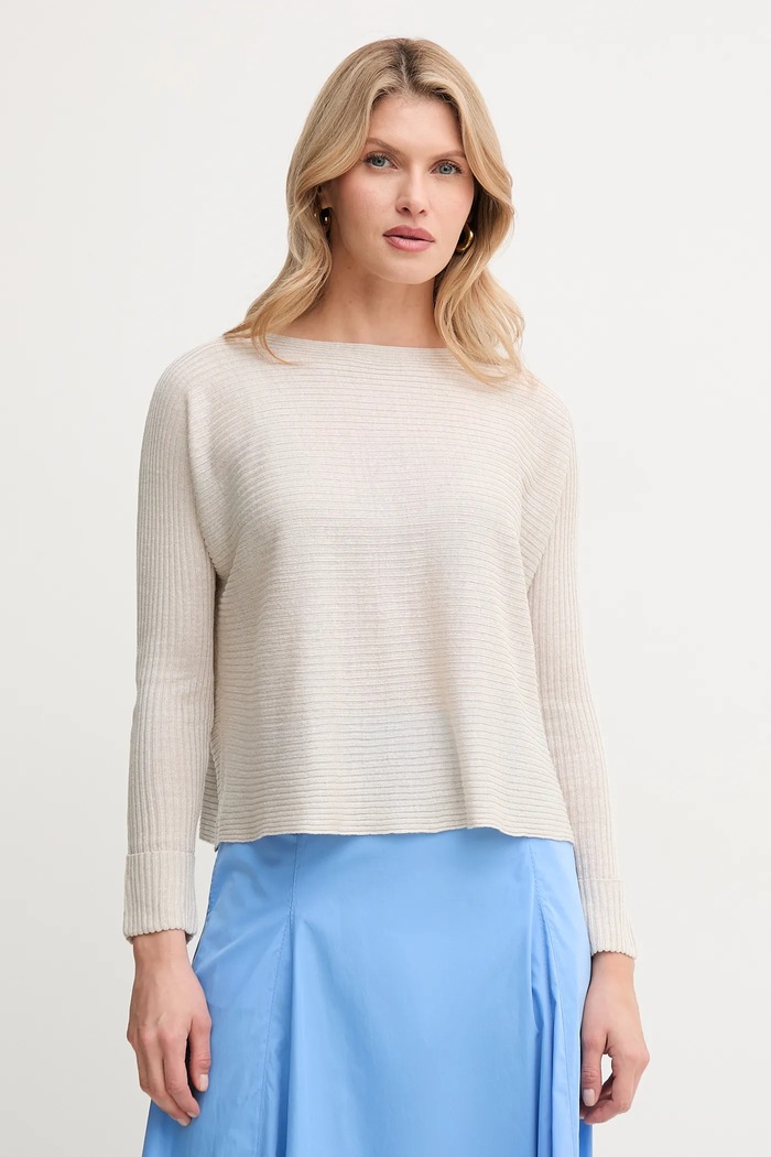 Πουλόβερ από λινό μείγμα MAX&Co. άλλο μπεζ 2516361014200