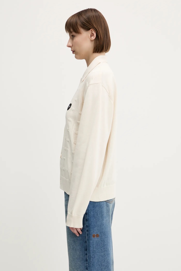 Bavlněný kardigan Carhartt WIP Drewe Cardigan I035182.05XX béžová SS25