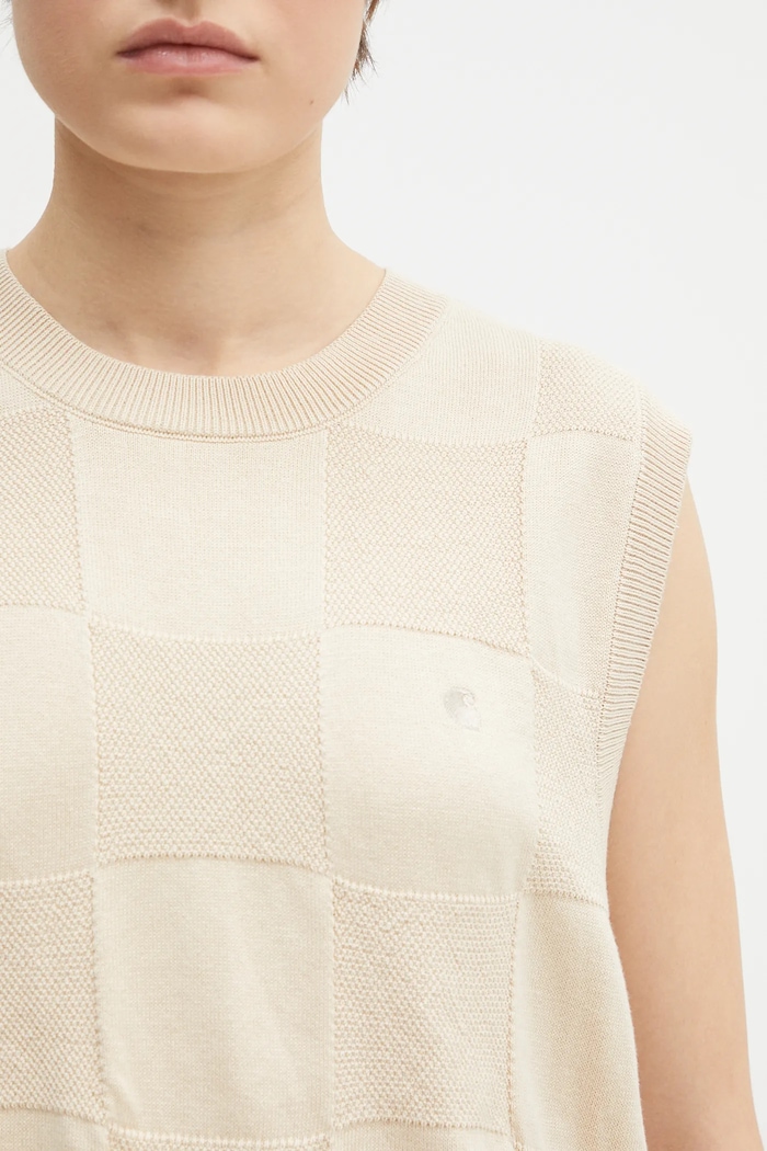 Carhartt WIP cotton gilet Checker Vest Sweater beige I034544.2LPXX