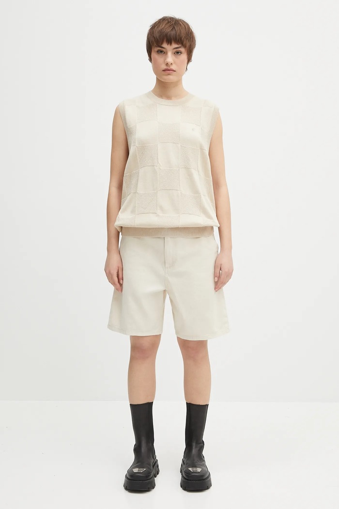 Carhartt WIP cotton gilet Checker Vest Sweater I034544.2LPXX beige
