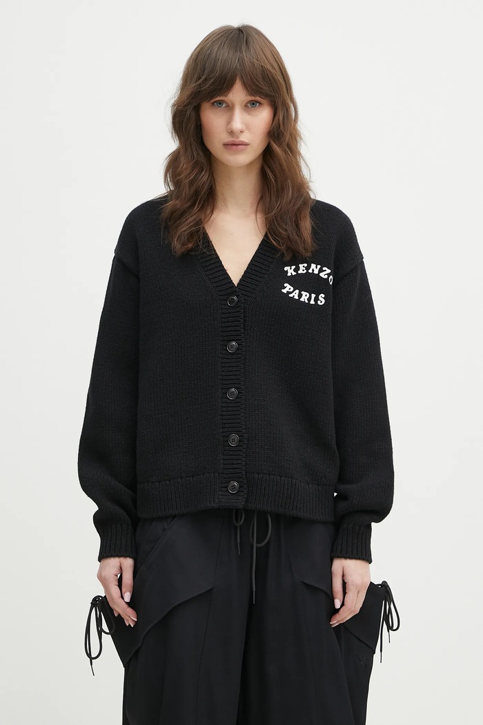 Clothing Kenzo woolen cardigan x Verdy FF52CA4773CX.99J black