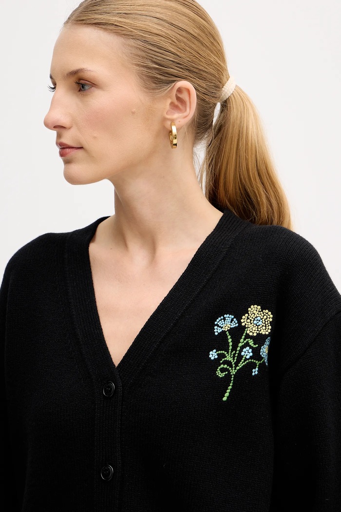 Vlněný svetr Kenzo Jungle Flower černá FF52CA4993CN.99J