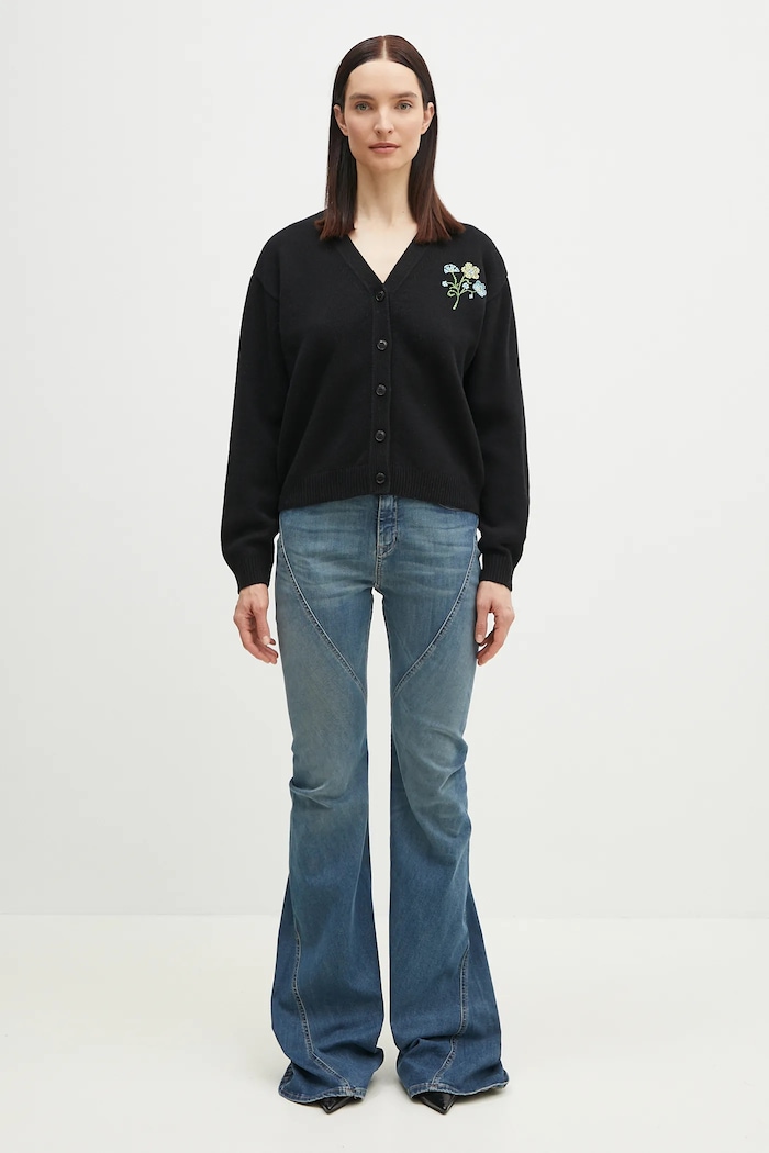 Vlněný svetr Kenzo Jungle Flower FF52CA4993CN.99J černá