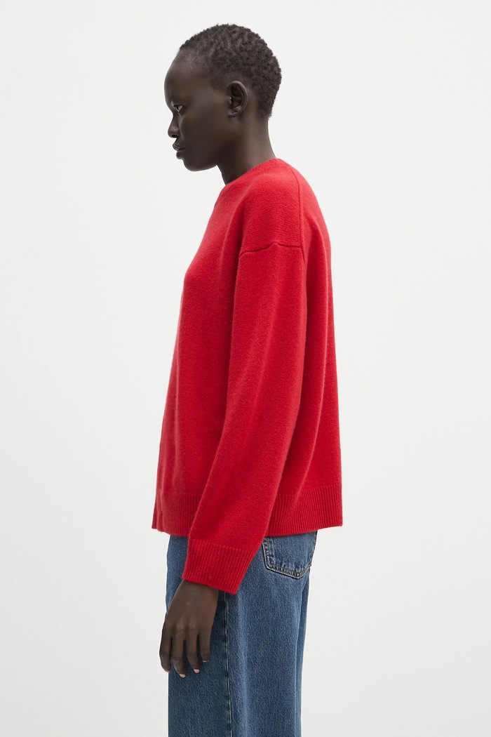 Anine Bing Lee Crew Sweater sveter kašmírový dámsky A.09.10662 červená AA00