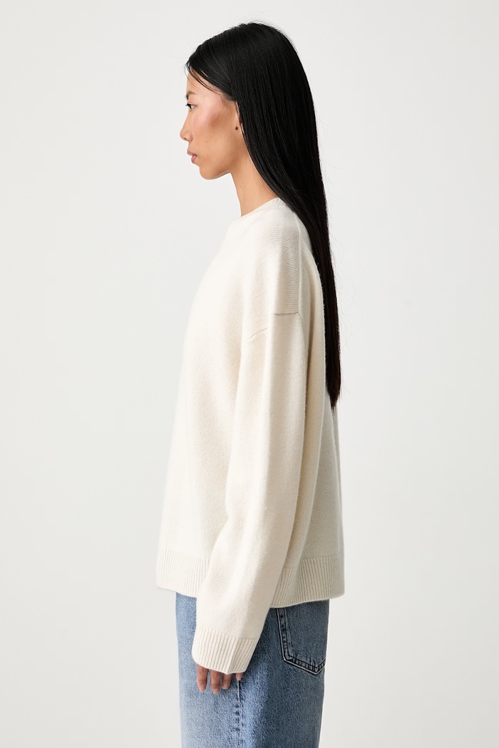 Anine Bing Lee Crew Sweater sweter kaszmirowy damski beżowy A.09.10662