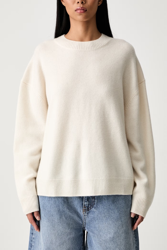 Anine Bing Lee Crew Sweater sweter kaszmirowy damski A.09.10662 beżowy
