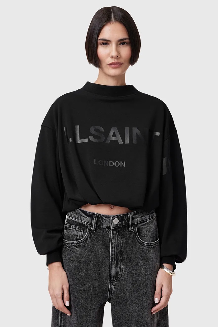Одежда Хлопковая кофта AllSaints BIGGY ASTER W094JC чёрный