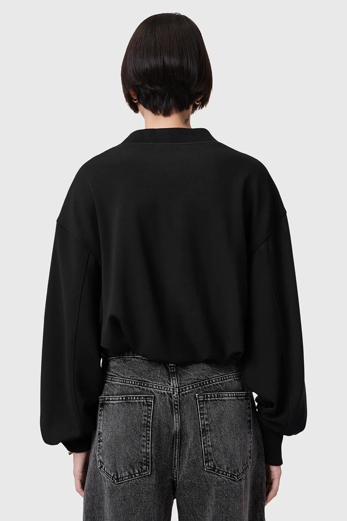 Хлопковая кофта AllSaints BIGGY ASTER чёрный W094JC