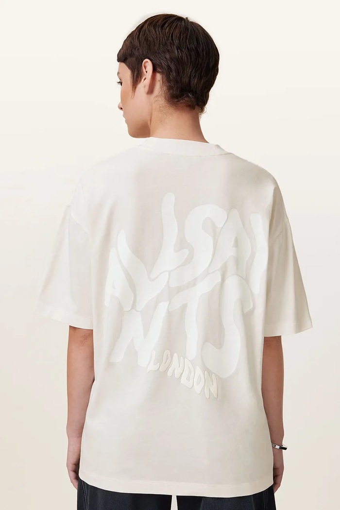 AllSaints T-shirt bawełniany ORLANDO ETTA W267JB biały SS25