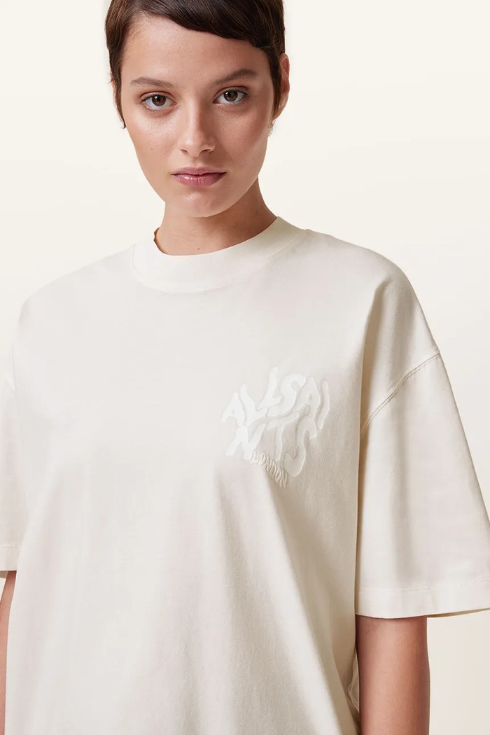 T-shirt bawełniany ORLANDO ETTA AllSaints W267JB biały