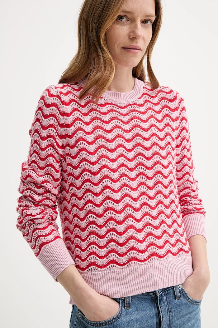Levi's sweter bawełniany FLORENCE PNTLLE SWEATER różowy 0012O