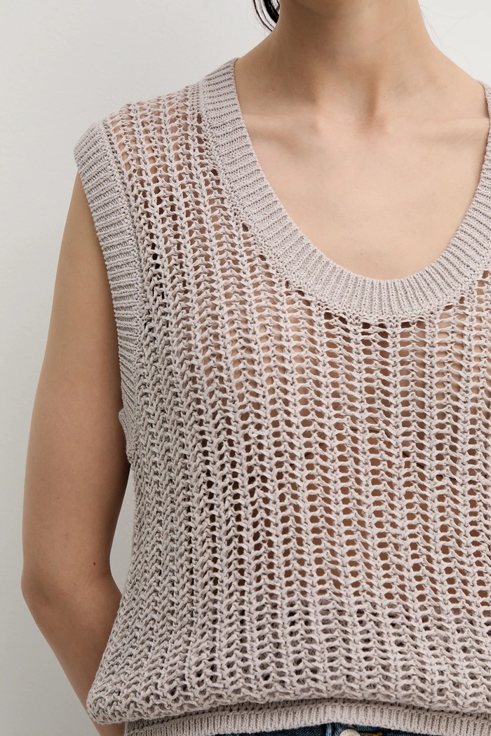 Vestă Sisley bej 15PLMH00J