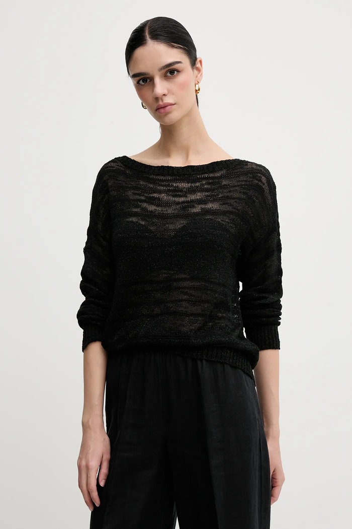 Sisley pulover subtiri negru 116CL106F