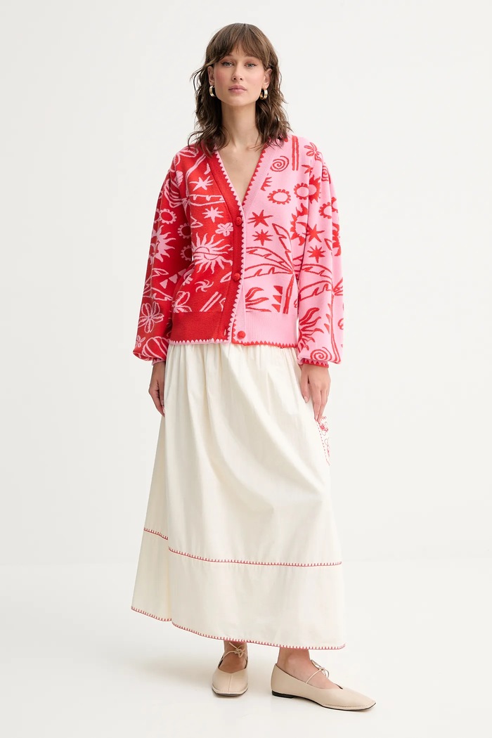 Never Fully Dressed cardigan NFDKN637 rosu SS25