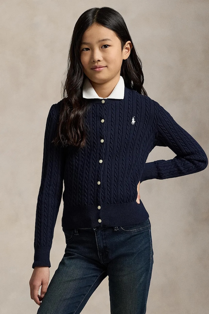Детский хлопковый кардиган Polo Ralph Lauren остальные тёмно-синий 313543047011