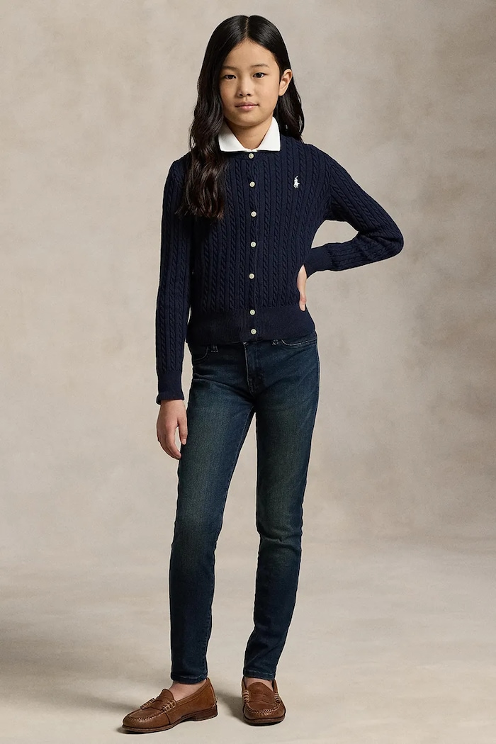 Детский хлопковый кардиган Polo Ralph Lauren тёмно-синий 313543047011