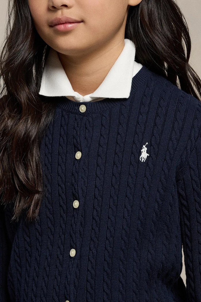 Детский хлопковый кардиган Polo Ralph Lauren 313543047011 тёмно-синий
