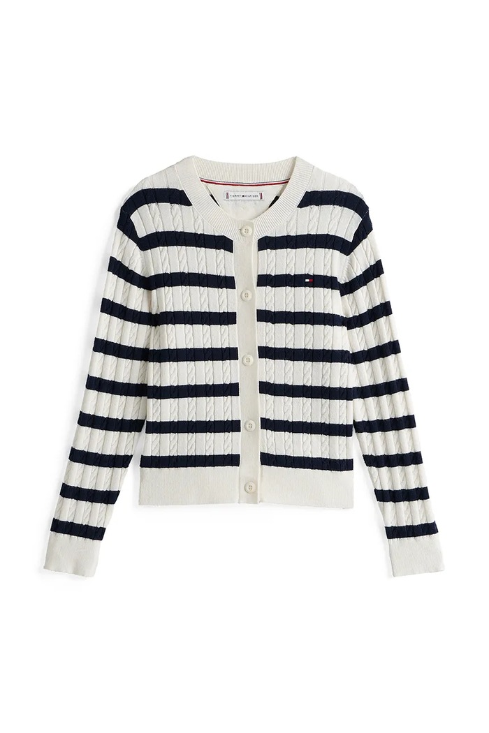 Детска жилетка Tommy Hilfiger KG0KG08282.128.176.PPYA бял SS25