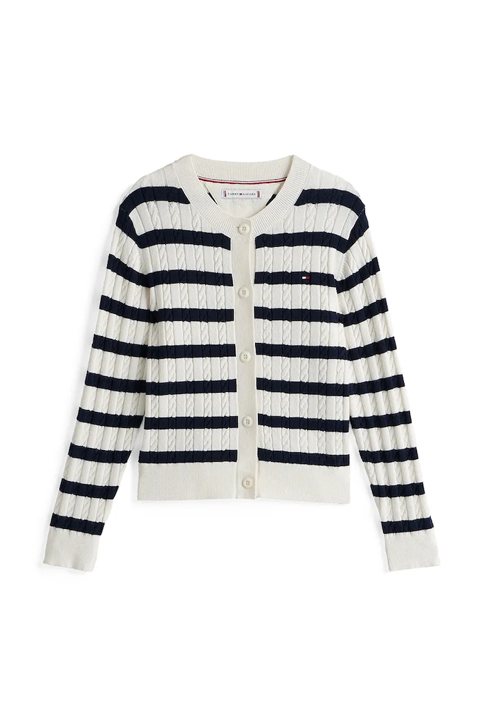 Детска жилетка Tommy Hilfiger KG0KG08282.128.176.PPYA бял SS25