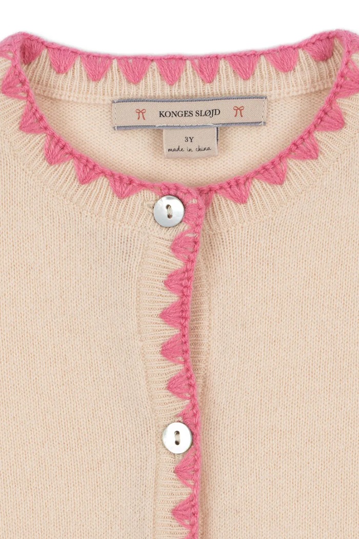 Dětský vlněný kardigan Konges Sløjd COLLETTE KNIT CARDIGAN béžová KS102823