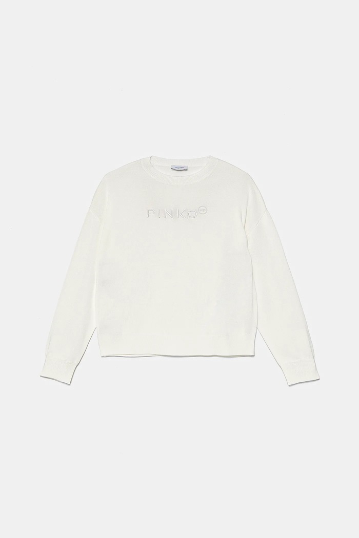 Детски пуловер Pinko тънък бял KFMA007.C.FL073