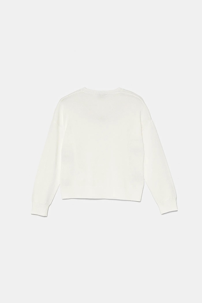 Детски пуловер Pinko KFMA007.C.FL073 бял SS25