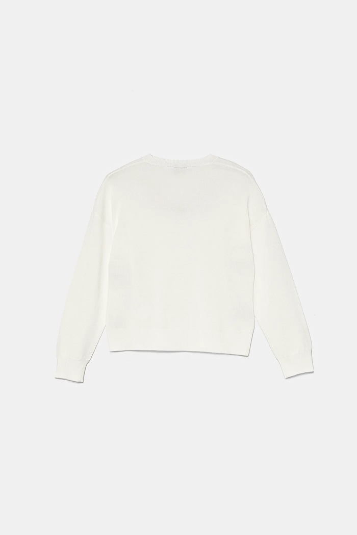 Детски пуловер Pinko KFMA007.C.FL073 бял SS25