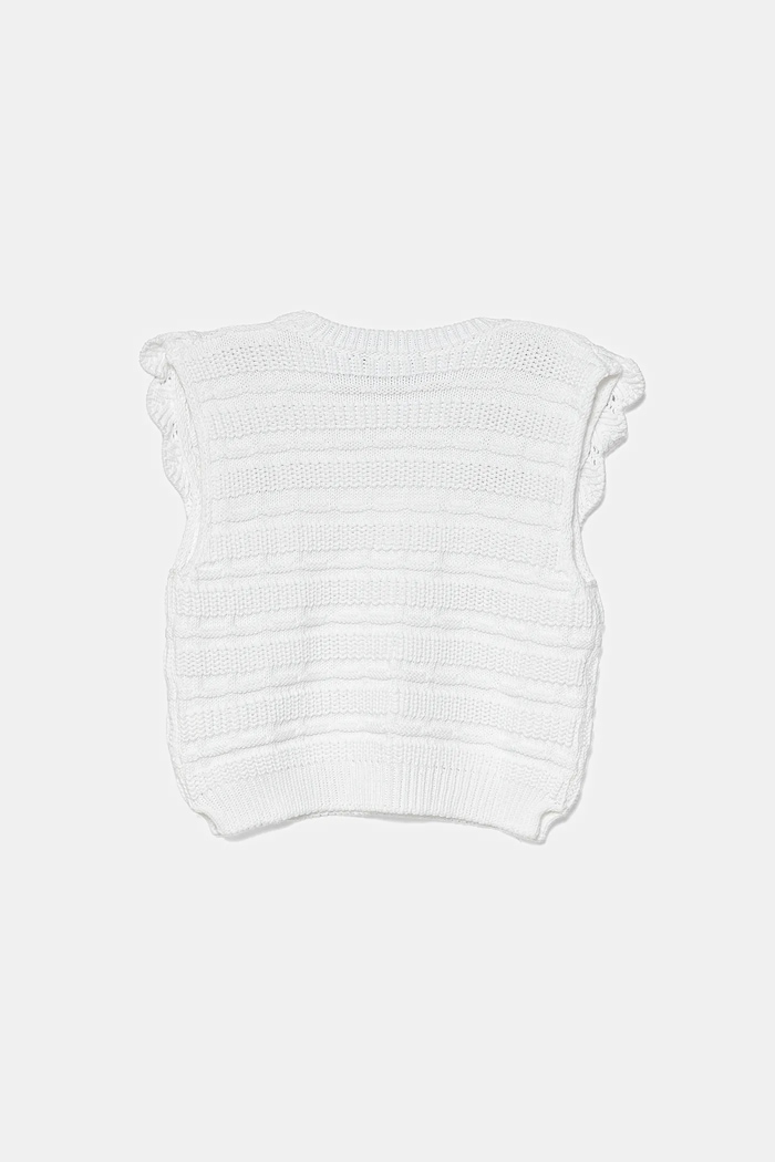 United Colors of Benetton vestă din bumbac pentru copii 1077G100V.P.Seasonal alb SS25