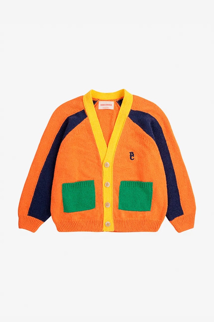 Bobo Choses kardigan dziecięcy 125AC103 pomarańczowy SS25