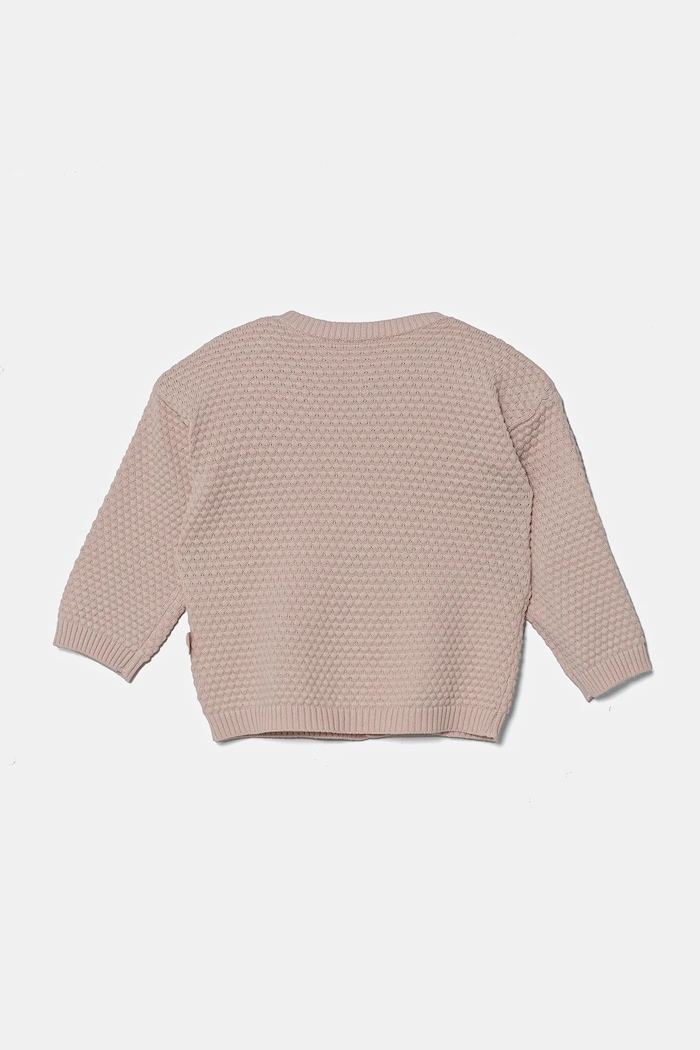 Pamučni kardigan za bebe United Colors of Benetton 1294A500Y.W.Seasonal roza SS25