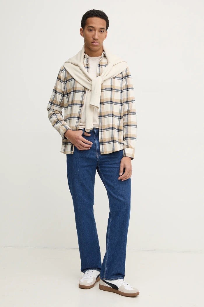 Tommy Jeans sweter bawełniany DM0DM20304 beżowy AW25
