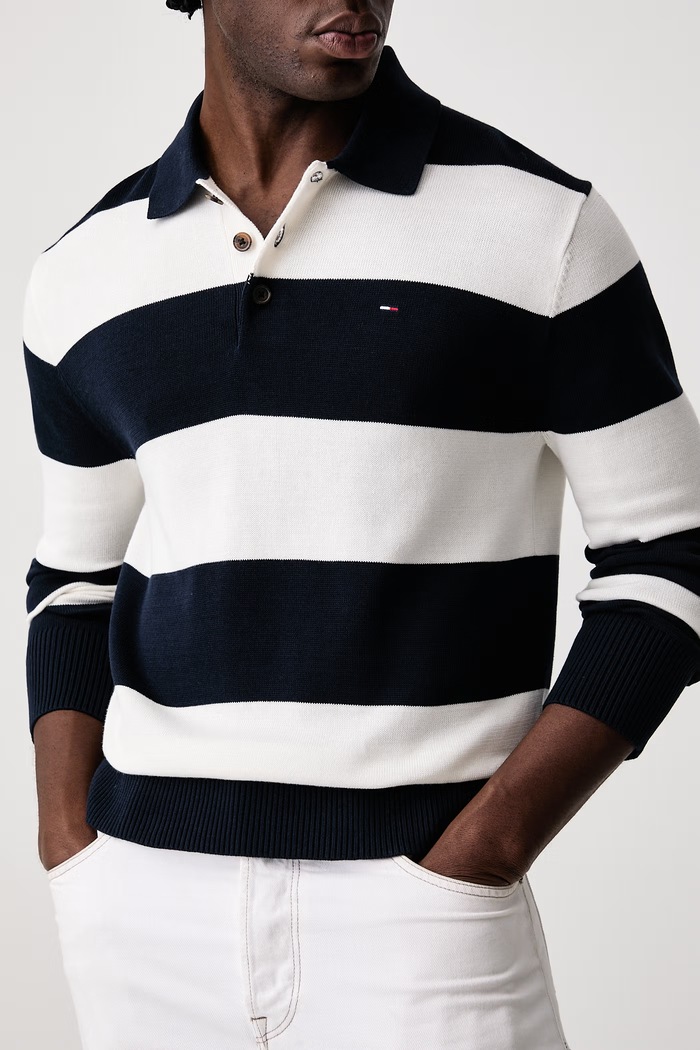Svetr pánský bavlněný Tommy Jeans DM0DM20304 námořnická modř