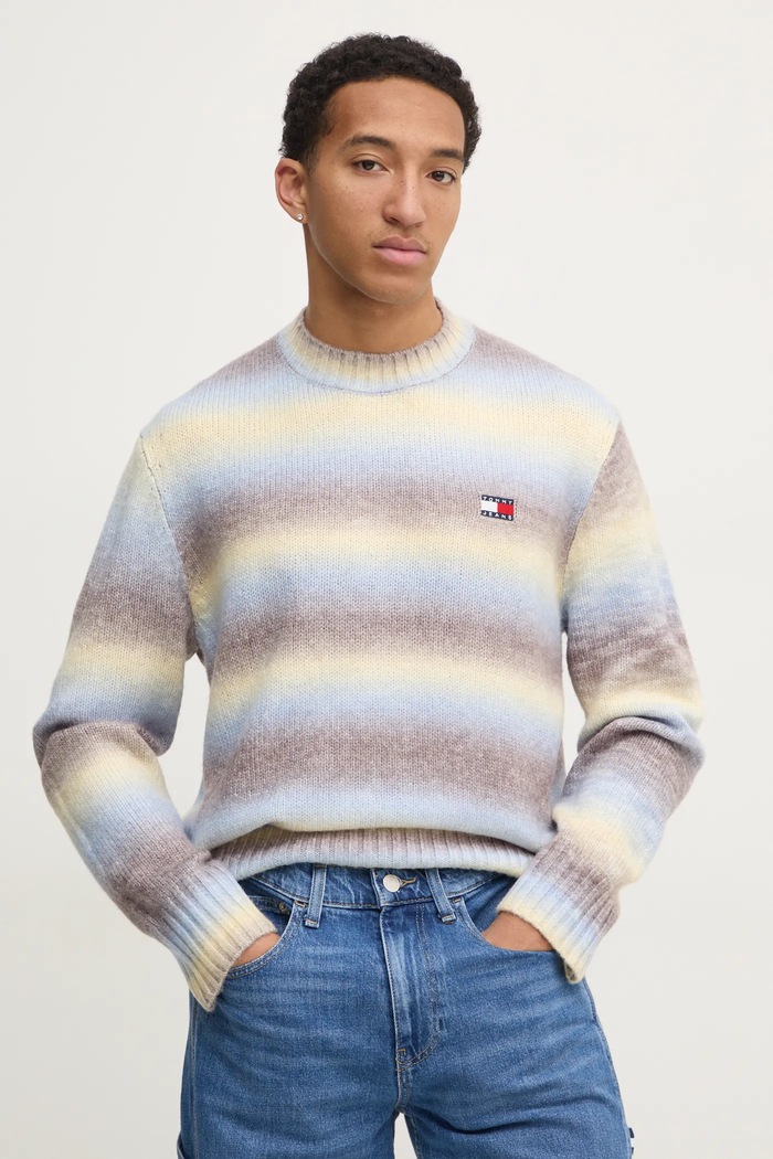 Svetr Tommy Jeans kulatý modrá DM0DM20298