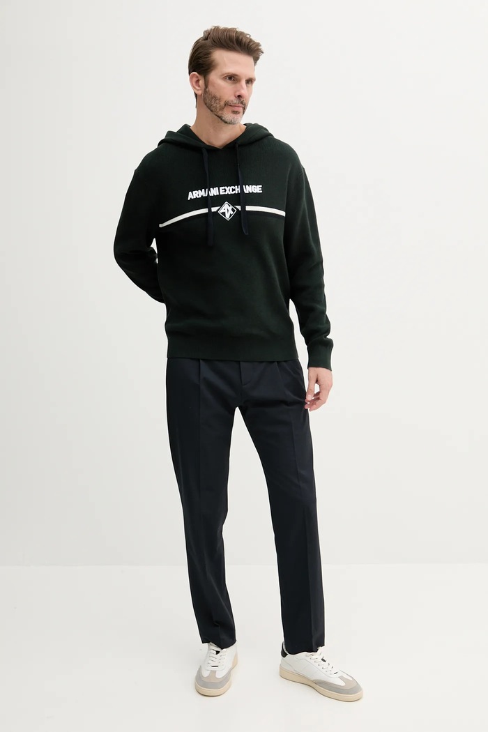 Armani Exchange pulover de bumbac XM000180.AF11960 verde SS25