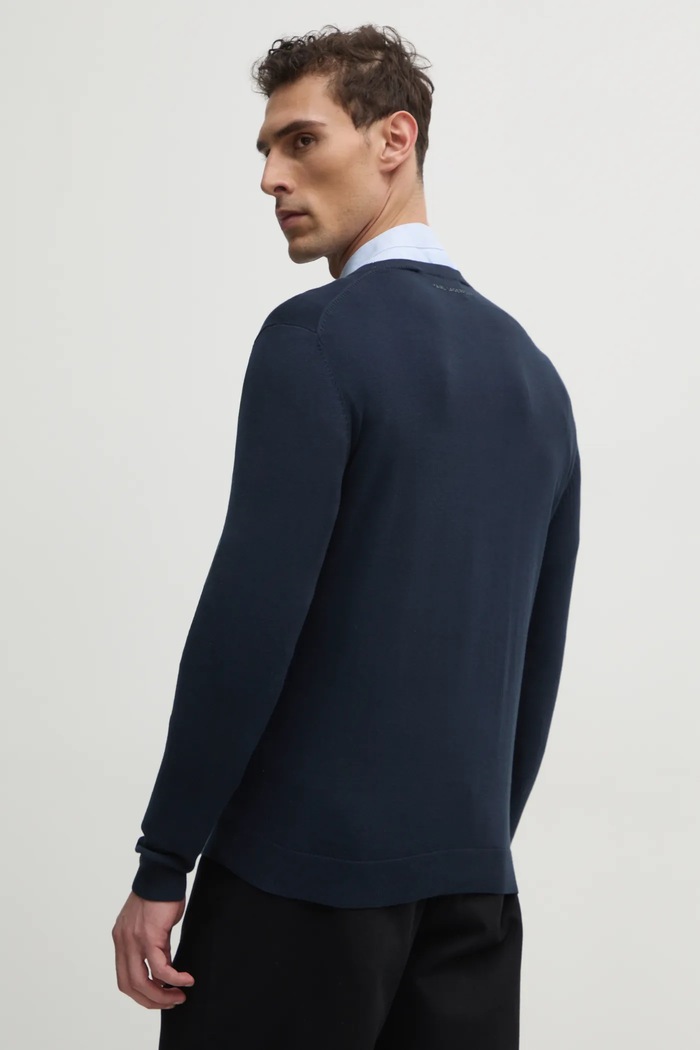 Odzież Karl Lagerfeld sweter bawełniany 551301.655088 granatowy