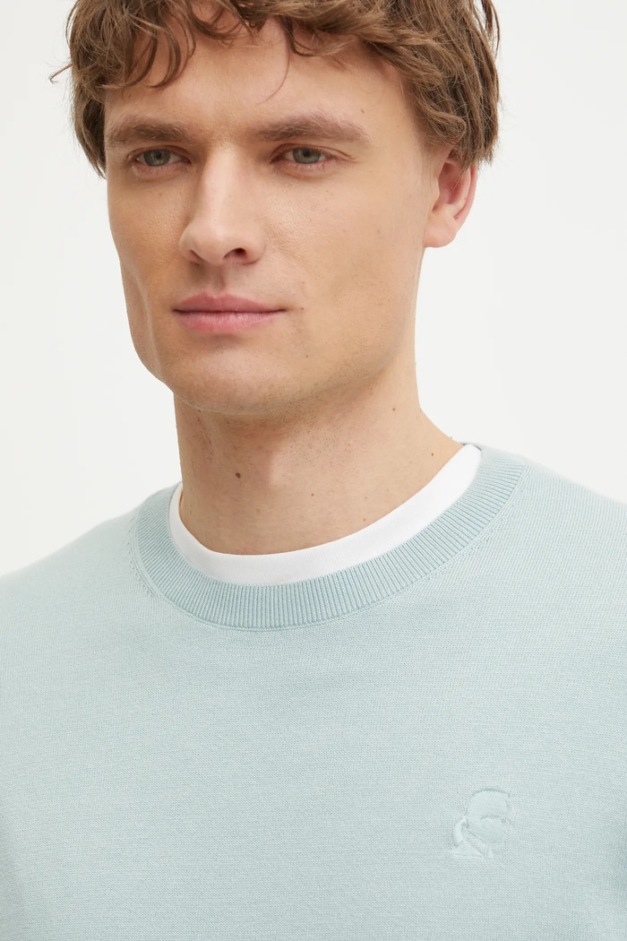 Bavlněný svetr Karl Lagerfeld tyrkysová 551301.655088