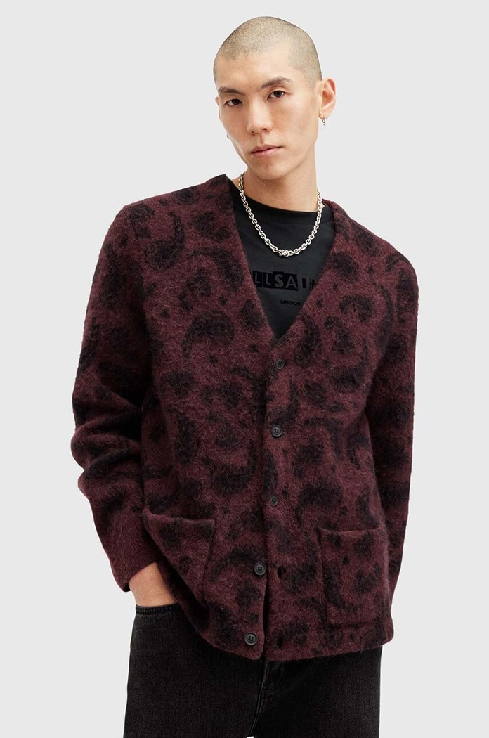 AllSaints kardigan wełniany BANCAT multicolor M020KB