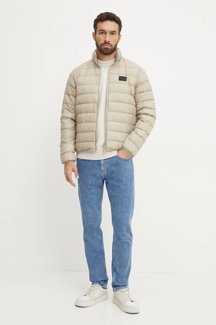 Calvin Klein Jeans Sweter z domieszką wełny J30J326737 beżowy SS25