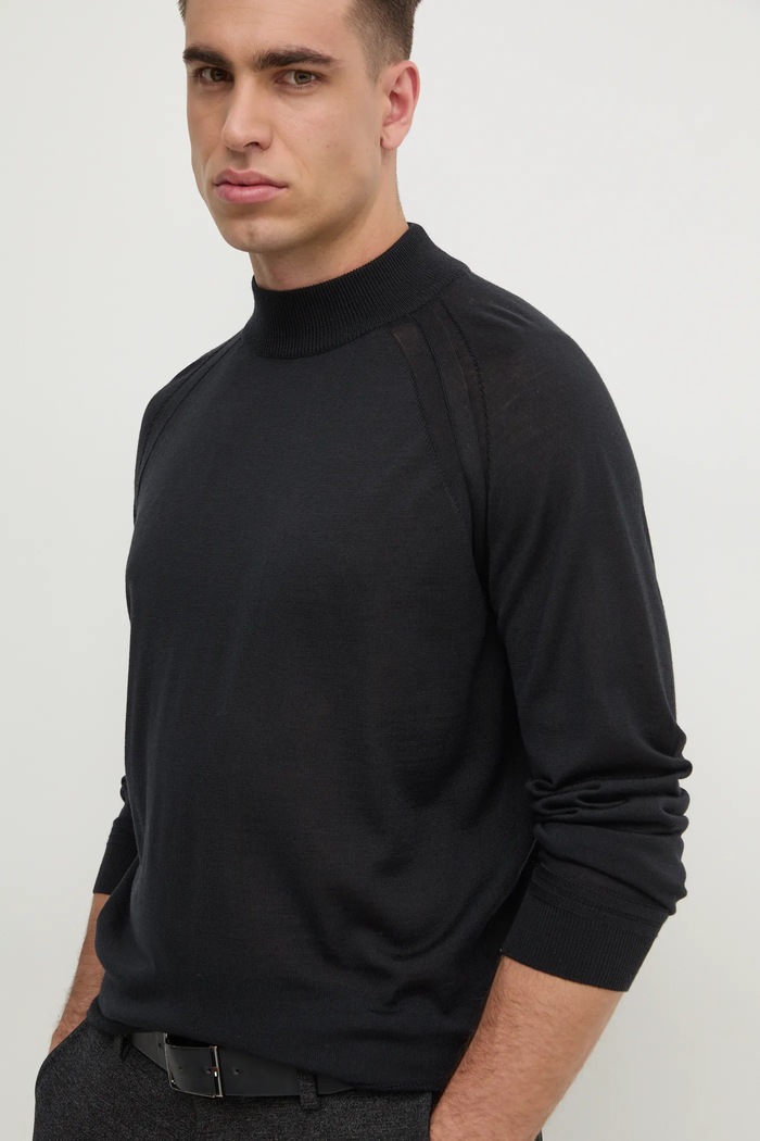 BOSS Vlněný svetr BOSS černá 50531154