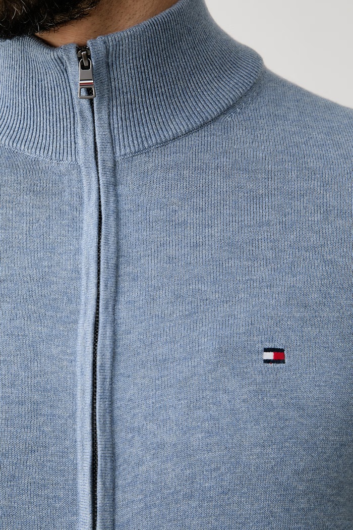 Tommy Hilfiger πουλόβερ με κουμπιά ανδρικό βαμβακερό MW0MW36517 μπλε