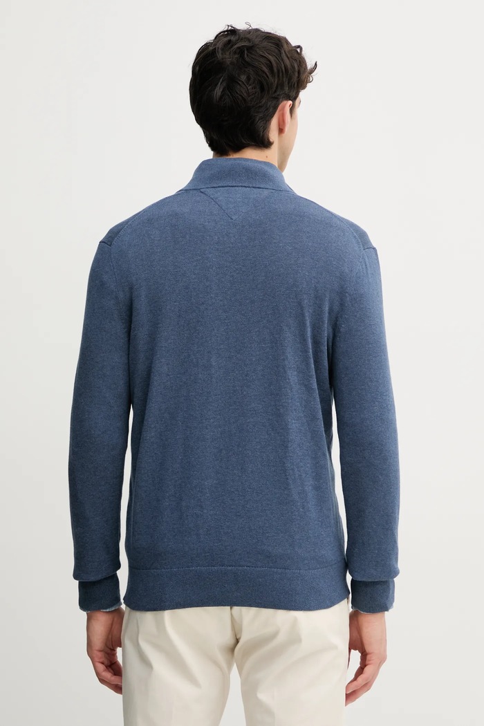 Odzież Tommy Hilfiger sweter rozpinany męski bawełniany MW0MW36517 niebieski