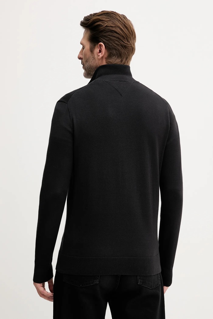 Îmbrăcăminte Tommy Hilfiger Cardigan pentru bărbați din bumbac MW0MW36517 negru