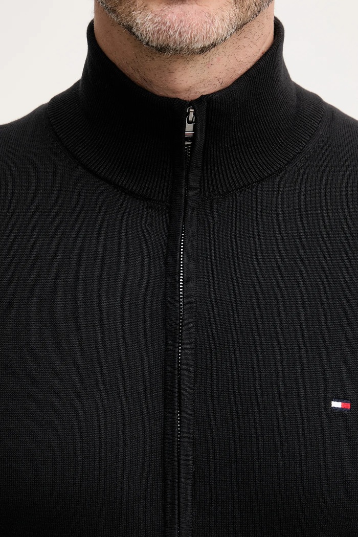 Cardigan pentru bărbați din bumbac Tommy Hilfiger negru MW0MW36517