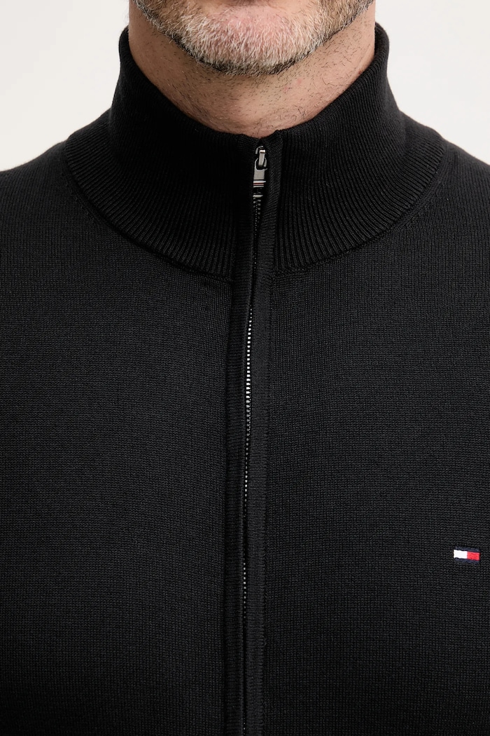 Cardigan pentru bărbați din bumbac Tommy Hilfiger negru MW0MW36517